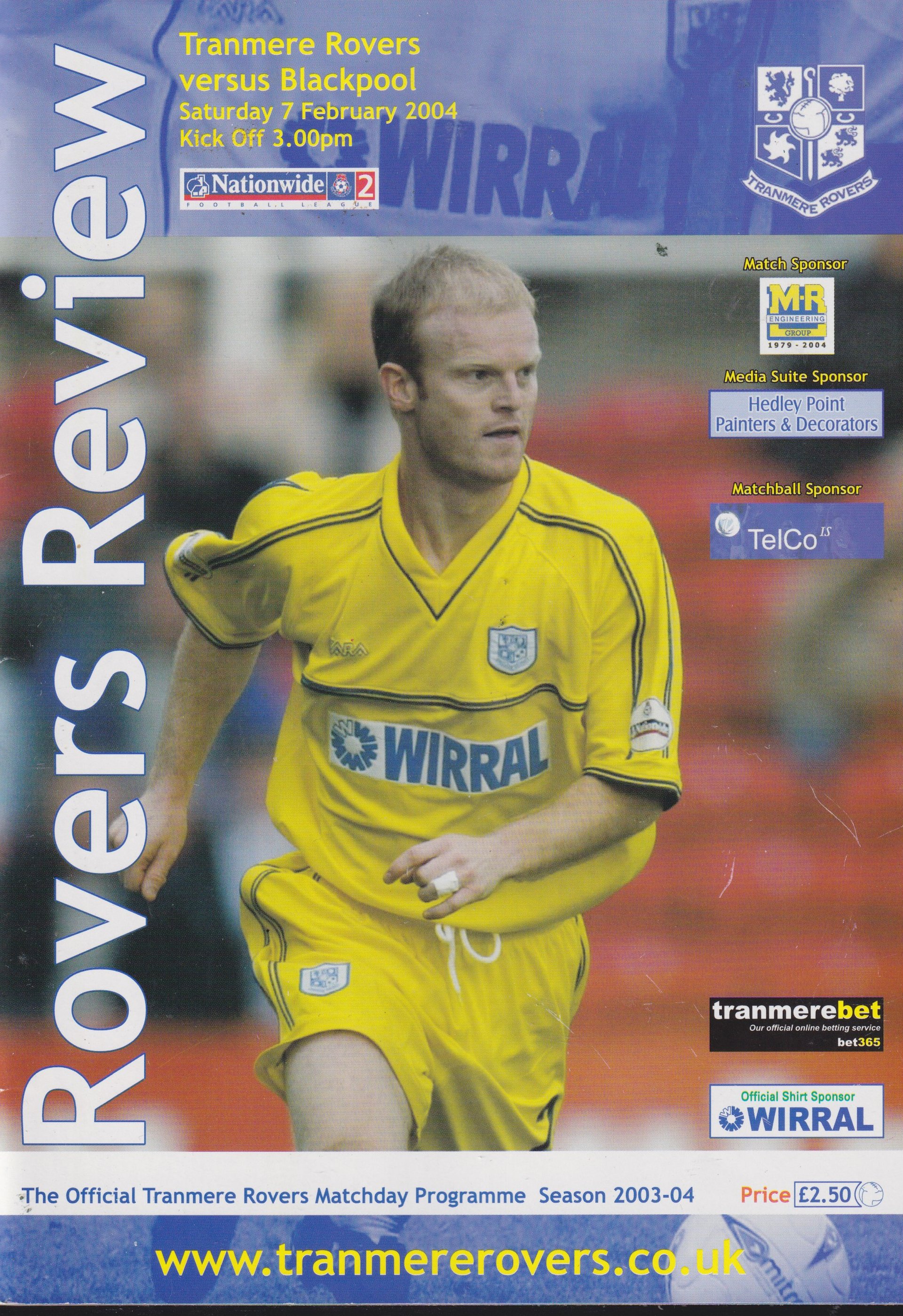 Tranmere Rovers v Blackpool match programme